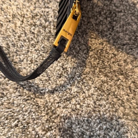 Margot Black Card Holder with Gold Accent - Picture 2 of 3